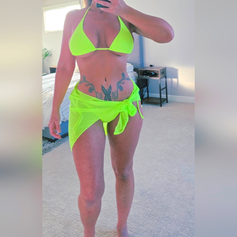 Pg3 #21 Neon Greenish Yellow Bikini Set